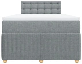 Κρεβάτι Boxspring με Στρώμα Ανοιχτό Γκρι 120x190 εκ. Υφασμάτινο - Γκρι