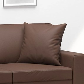 vidaXL Μαξιλάρια Διακοσμητικά 2 τεμ. Καφέ 40 x 40 εκ. Συνθετικό Δέρμα