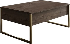 Τραπεζάκι σαλονιού Luxe Megapap χρώμα καρυδί - χρυσό 90x60x40εκ.