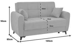 Καναπές-κρεβάτι με αποθηκευτικό χώρο διθέσιος Lincoln pakoworld μπεζ ύφασμα 165x85x90εκ
