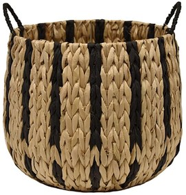 Καλάθι - Κασπώ Stripes 00.06.67471 30x29cm Ψάθινο Natural-Black Mat