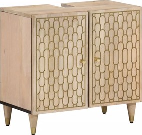 vidaXL Ντουλάπι Μπάνιου 62 x 33 x 58 εκ. από Μασίφ Ξύλο Μάνγκο