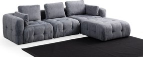 Corner Sofa Amaris 3 Seater With Pouffe - Grey Grey