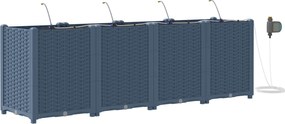 vidaXL Γλάστρα Κήπου 4 τμχ. Γκρι 160 x 40 x 52 cm PP