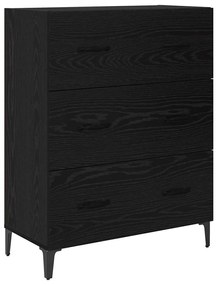 vidaXL Πλαϊνό γραφείο με συρτάρι Μαύρη Οξυά 69,5 x 34 x 90 εκ.