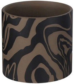 Κασπώ Εφέ Ξύλου 06-00-24518 Φ17x15cm Black-Brown Marhome Ceramic