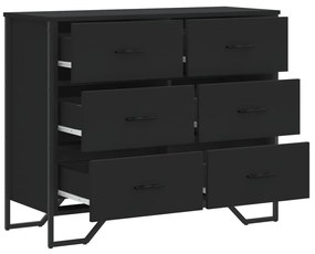vidaXL Συρταριέρα Μαύρη 91x35,5x74,5 εκ. από Επεξεργασμένο Ξύλο