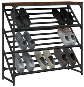 vidaXL Παπουτσοθήκη Καφέ Δρυς 90x30x85 εκ. Επεξεργασμένο Ξύλο