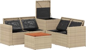 vidaXL Σετ Καναπέ 6 τμχ. Μπεζ και Κρέμ 55 x 55 x 37 εκ