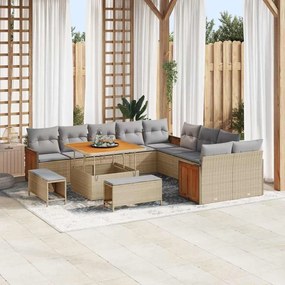 vidaXL Σετ Καναπέ Κήπου 13 pcs μπεζ και ανοιχτό γκρι 100 x 100 x 71 cm