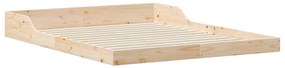vidaXL Σκελετός Κρεβατιού Καφέ 140 x 210 cm Μασίφ ξύλο πεύκου