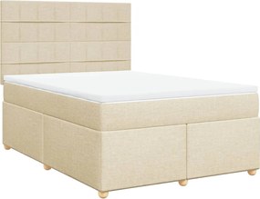 vidaXL Κρεβάτι Boxspring με Στρώμα Κρεμ 160x200 εκ. Υφασμάτινο