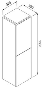 Στήλη μπάνιου κρεμαστή BELLA 35 Ανθρακί 35x35x138 εκ. 35x35x138 εκ.