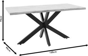 Tραπέζι Gilman pakoworld MDF sonoma-μαύρο 150x90x75εκ