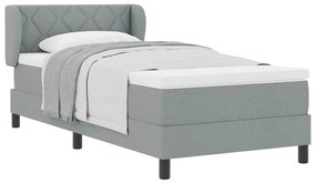 vidaXL Κρεβάτι box spring με στρώμα Ανοιχτό γκρι 100 x 200 cm ύφασμα