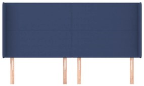 Κεφαλάρι με Πτερύγια Μπλε 203x16x118/128 εκ. Υφασμάτινο - Μπλε