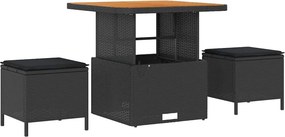 vidaXL Σετ Καναπέ Κήπου με μαξιλάρι 8 pcs Μαύρο Πολυ ράταν