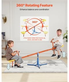 VEVOR Kids Seesaw 100 lbs Capacity 360 Degrees Rotating Teeter Totter Aged 3+