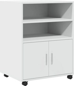 vidaXL Ντουλάπι Τροχήλατο Λευκό 60 x 48 x 81 εκ. από Επεξ. Ξύλο