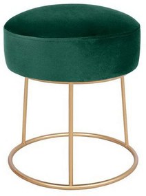Σκαμπό Karlo HM8411.03 Σκούρο Πράσινο-Χρυσό Φ36x38cm Velvet, Metal