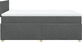 vidaXL Κρεβάτι Boxspring με Στρώμα Σκούρο Γκρι 120x190 εκ Υφασμάτινο