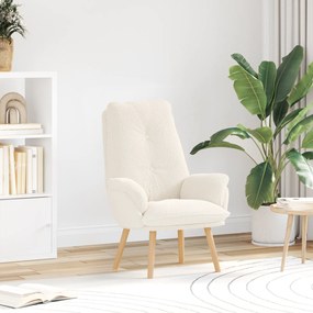 vidaXL Χαλαρωτική Πολυθρόνα Κρεμ σε Υφή Μαλλιού