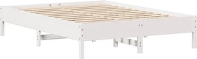 vidaXL Σκελετός Κρεβ. Χωρίς Στρώμα Λευκό 140x190 εκ Μασίφ Πεύκο