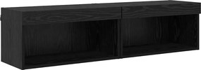 vidaXL Σετ επίπλου τηλεόρασης 2 pcs Μαύρη Οξυά Επεξεργασμένο Ξύλο