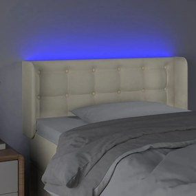 Κεφαλάρι Κρεβατιού LED Κρεμ 103x16x78/88εκ. από Συνθετικό Δέρμα 3123322