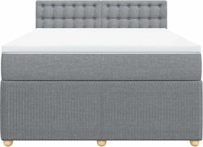 vidaXL Κρεβάτι Boxspring με Στρώμα Αν. Πράσινο 160x200εκ Υφασμάτινο
