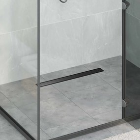 vidaXL Σιφόνι ντους 2-σε-1 με 360° σιφόνι Μαύρο 60 cm