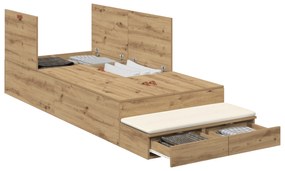 vidaXL Κρεβάτι αποθηκευτικού χώρου Artisan Oak 90x200 εκ.