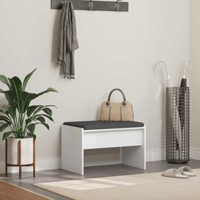 vidaXL Παγκάκι Χαλωρίου με μαξιλάρι Λευκό 63 x 38 x 40 εκ
