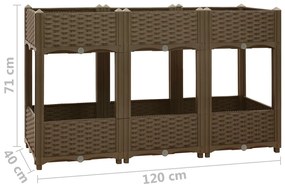 vidaXL Ζαρντινιέρα 120 x 40 x 71 εκ. από Πολυπροπυλένιο