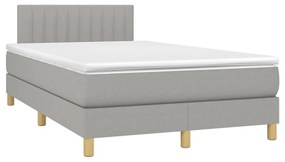 ΚΡΕΒΑΤΙ BOXSPRING ΜΕ ΣΤΡΩΜΑ &amp; LED ΑΝ.ΓΚΡΙ 120X200 ΕΚ ΥΦΑΣΜΑΤΙΝΟ 3133861