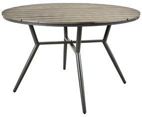 Τραπέζι Appa pakoworld αλουμίνιο και plywood σε ανθρακί απόχρωση Φ120x74εκ