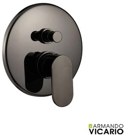 Μίκτης Εντοιχισμού 2 Εξόδων με Εκτροπέα Armando Vicario Slim Black Chrome 500050D-405