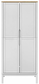 vidaXL Ντουλάπα FLORO Λευκή 77 x 53 x 171 εκ. από Μασίφ Ξύλο Πεύκου
