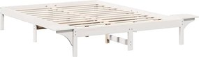 vidaXL Σκελετός Κρεβατιού Λευκό 150 x 200 cm Στερεά ξυλεία πεύκου
