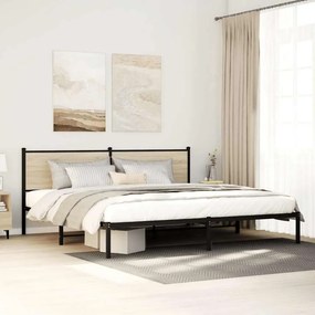 VidaXL Σκελετός Κρεβ. Χωρίς Στρώμα Sonoma Δρυς 193x203 εκ. Μεταλλικό