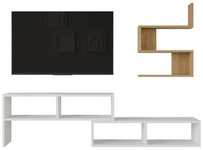 Σύνθετο Σαλονιού Kakomo σε Λευκό - Φυσικό 170x29.5x43εκ 170x29.5x43 εκ.