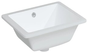 vidaXL Νιπτήρας Μπάνιου Ορθογώνιος Λευκός 39x30x18,5 εκ. Κεραμικός
