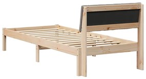 vidaXL Σκελετός Κρεβατιού Καφέ και ταμπά 75 x 190 cm Μασίφ ξύλο πεύκου