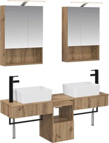 vidaXL Σετ Ντουλαπιών Μπάνιου 5 τμχ. Artisan Δρυς Επεξεργασμένο Ξύλο