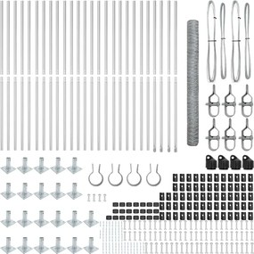 vidaXL Στύλος Περιφράξεων Ασημί 50 x 1,5 μ (δίχτυ 50 χιλ) Ατσάλι