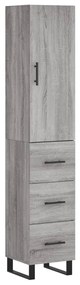 vidaXL Μπουφές Sonoma Γκρι 34,5 x 34 x 180 εκ. από Επεξεργασμένο Ξύλο