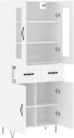vidaXL Ντουλάπι Λευκό 69,5x34x180 εκ. από Επεξεργασμένο Ξύλο