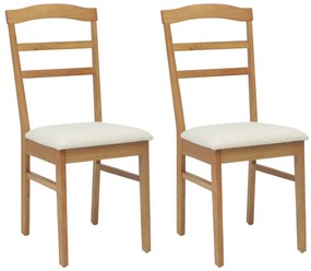 vidaXL Καρέκλα τραπεζαρίας 2 pcs Φυσικό και Ανοιχτό