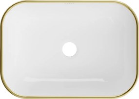 Mexen Rita επιτραπέζιος νιπτήρας 45 x 32 cm, λευκός/χρυσό χείλος - 21084505