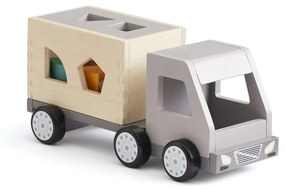Φορτηγό Με Σχήματα Αντιστοίχισης KC1000428 30x13x14cm Ξύλινο White-Multi Kid's Concept